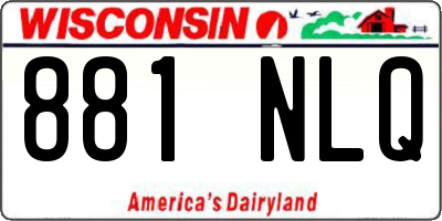 WI license plate 881NLQ