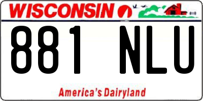 WI license plate 881NLU