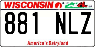 WI license plate 881NLZ