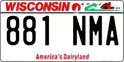 WI license plate 881NMA