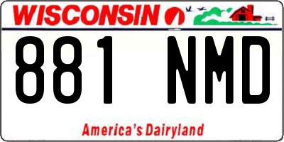 WI license plate 881NMD