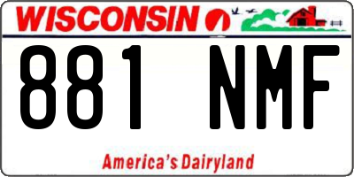 WI license plate 881NMF