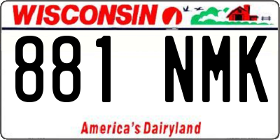 WI license plate 881NMK