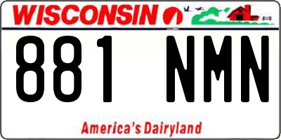 WI license plate 881NMN