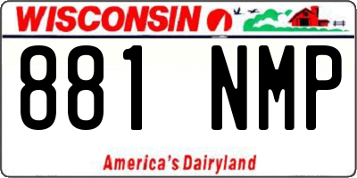 WI license plate 881NMP