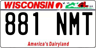 WI license plate 881NMT