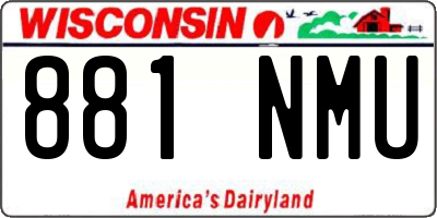 WI license plate 881NMU