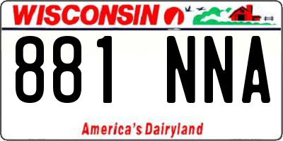 WI license plate 881NNA