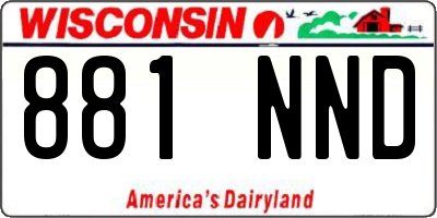 WI license plate 881NND