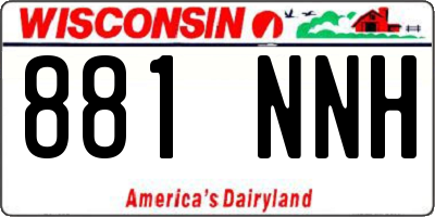 WI license plate 881NNH