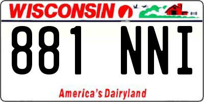 WI license plate 881NNI