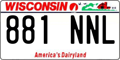 WI license plate 881NNL