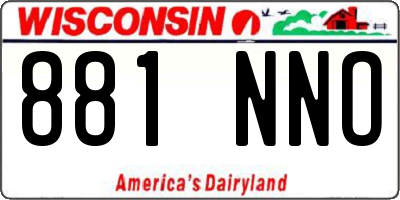 WI license plate 881NNO