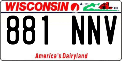 WI license plate 881NNV