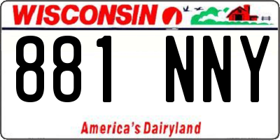 WI license plate 881NNY
