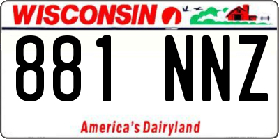 WI license plate 881NNZ