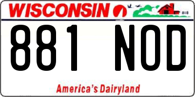 WI license plate 881NOD