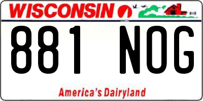 WI license plate 881NOG