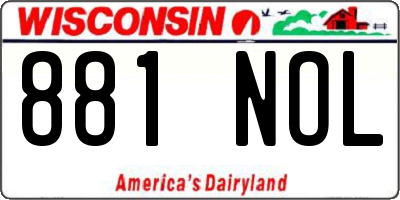 WI license plate 881NOL