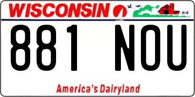 WI license plate 881NOU