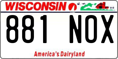 WI license plate 881NOX