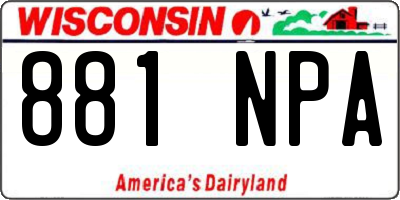 WI license plate 881NPA