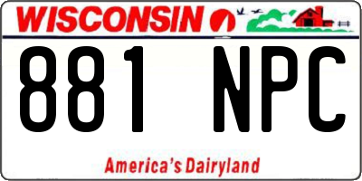 WI license plate 881NPC