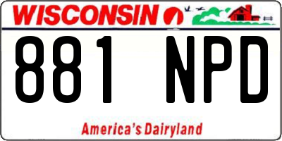 WI license plate 881NPD