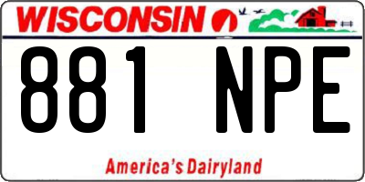 WI license plate 881NPE