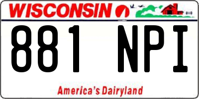WI license plate 881NPI