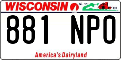 WI license plate 881NPO