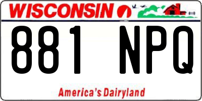 WI license plate 881NPQ
