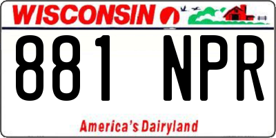 WI license plate 881NPR