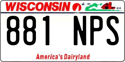 WI license plate 881NPS