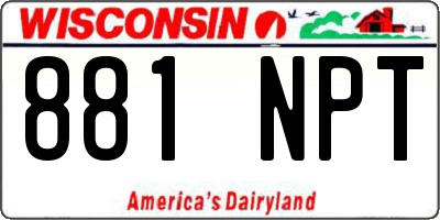 WI license plate 881NPT