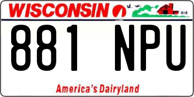 WI license plate 881NPU