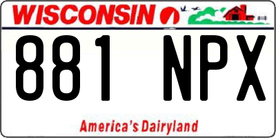 WI license plate 881NPX