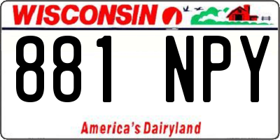 WI license plate 881NPY