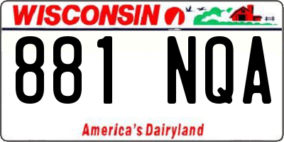 WI license plate 881NQA