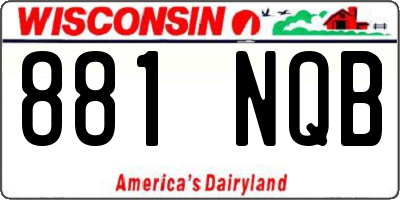 WI license plate 881NQB