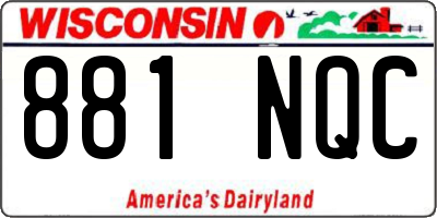 WI license plate 881NQC