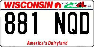 WI license plate 881NQD
