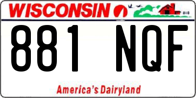 WI license plate 881NQF