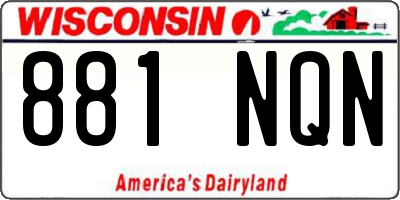 WI license plate 881NQN