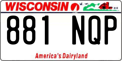 WI license plate 881NQP