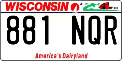 WI license plate 881NQR