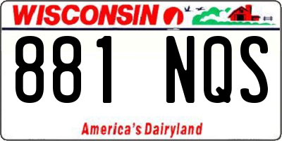 WI license plate 881NQS