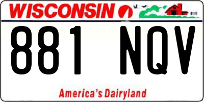 WI license plate 881NQV