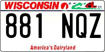 WI license plate 881NQZ