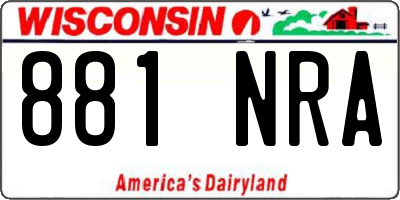 WI license plate 881NRA